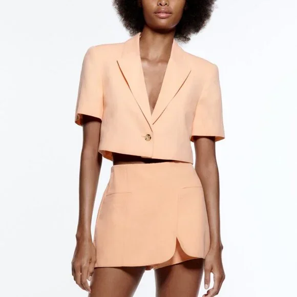 Zara | Jackets & Coats | New Zara Short Sleeve Boxy Crop